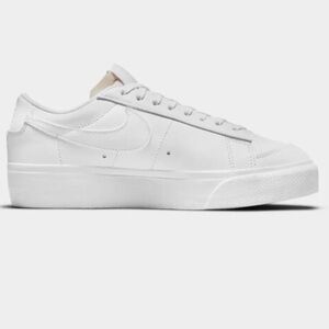 NIKE BLAZER LOW PLATFORM TRIPLE WHITE DJ0292-100 WOMEN'S SHOES.